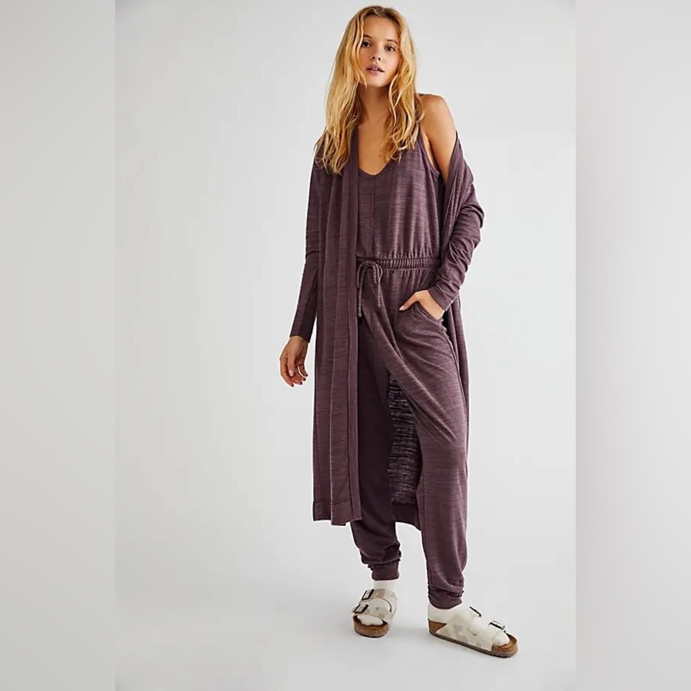 FREE PEOPLE FP BEACH Bicoastal Cardigan Sweater in Plum Size XS